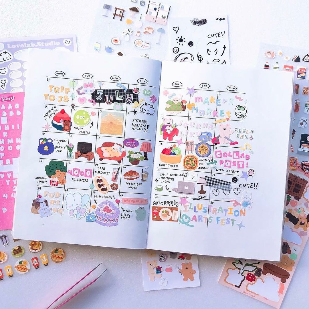 Kawaii Journal Page Ideas - XOXO Birdie