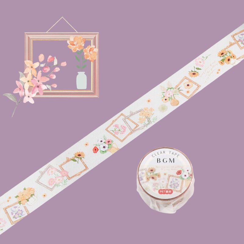 BGM Floral Washi Tape With Pink, Yellow And Purple