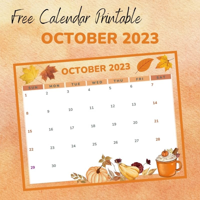 Free Printable Calendar Download October 2023