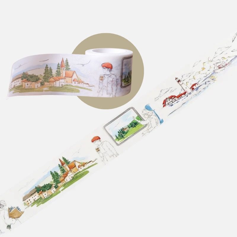 BGM Travel Washi Tape With Silver Foil, Japanese