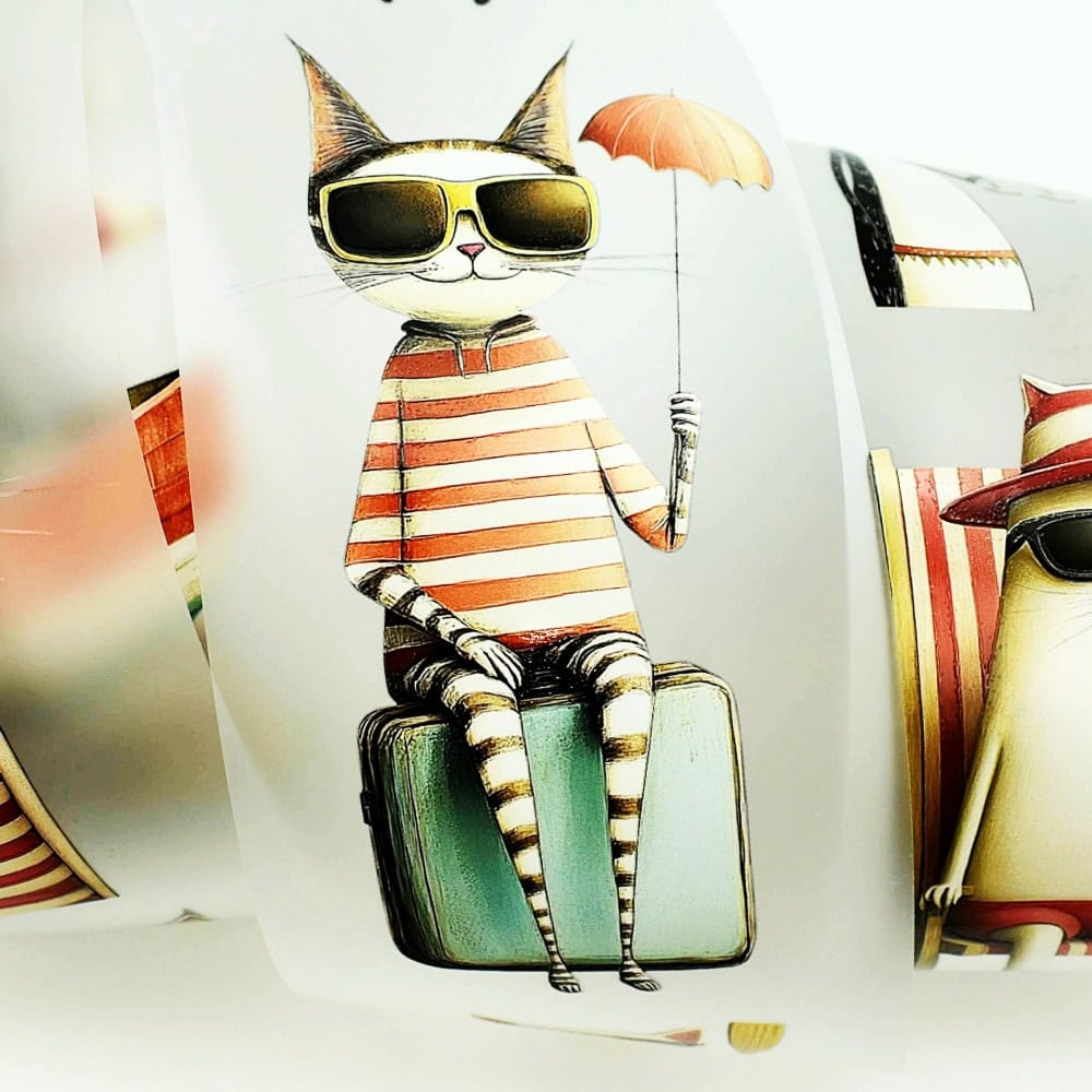 Quirky, Retro, Cool Cat PET Washi Tape