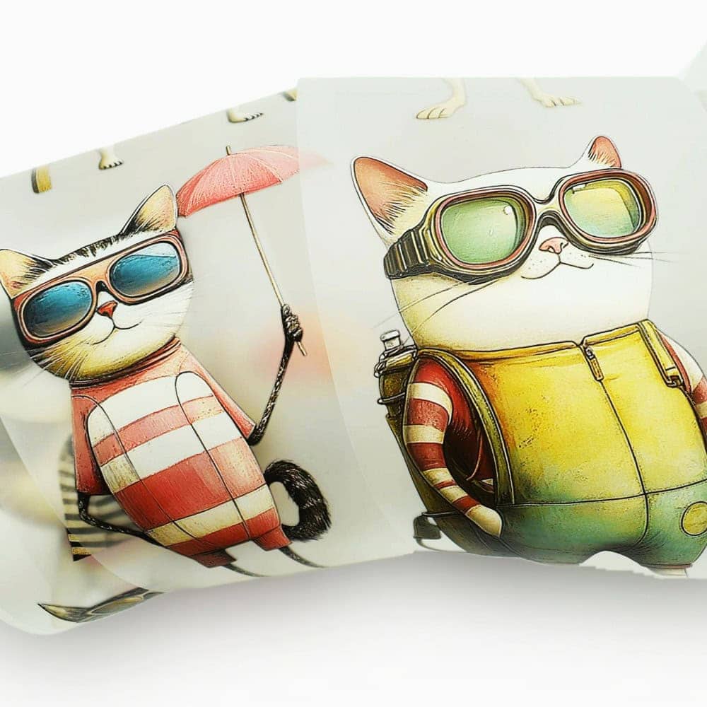 Quirky, Retro, Cool Cat PET Washi Tape