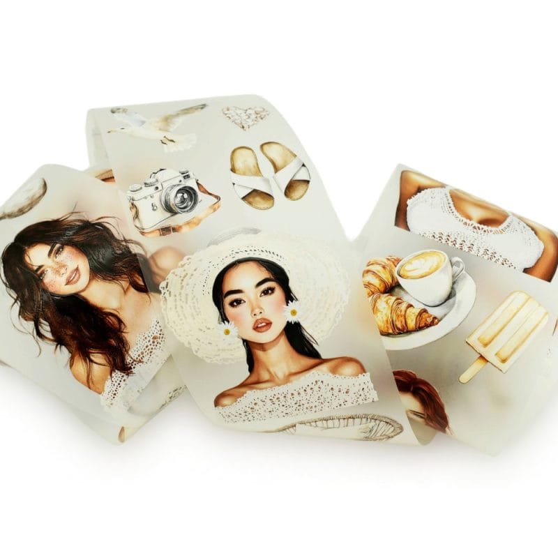 Aesthetic, neutral, boho women PET washi tape