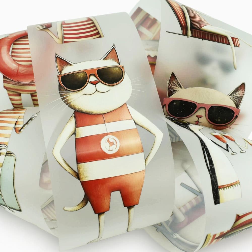 Quirky, Retro, Cool Cat PET Washi Tape