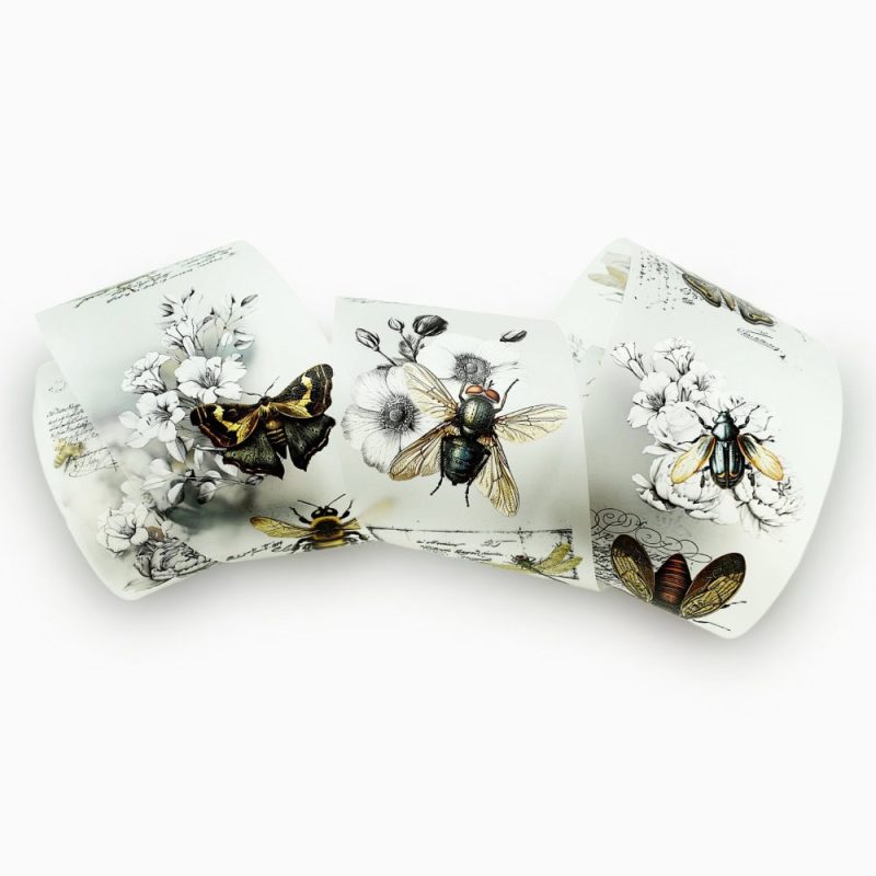 Butterflies, beetles, bees, vintage insects PET tape