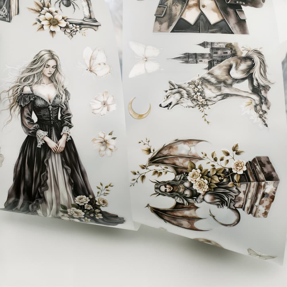 soft ethereal gothic washi tape