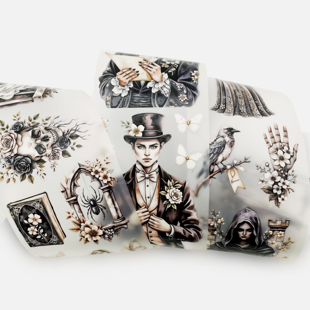 soft ethereal gothic washi tape