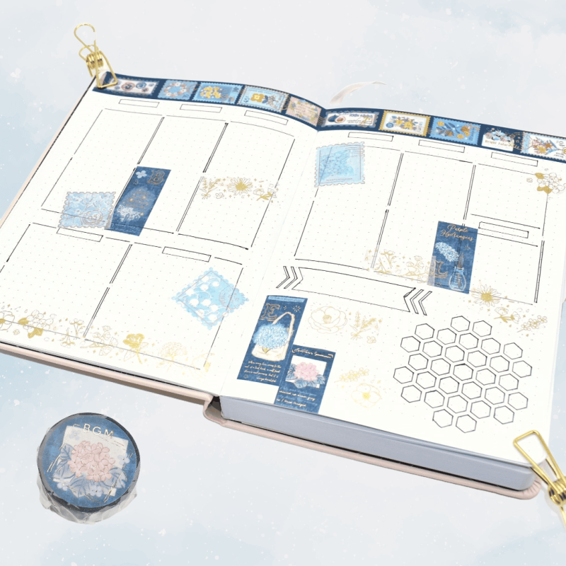 BGM Washi Tape Bujo Layout Ideas - Romance In The Garden Washi Tape - Post Office Washi